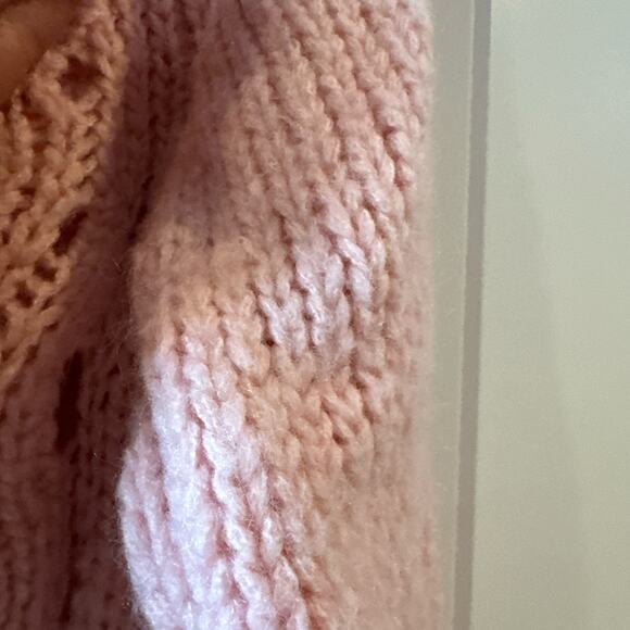 & OTHER STORIES Pink Alpaca Wool Zig Zag Eyelet Knit Sweater | XS - Picture 5 of 13